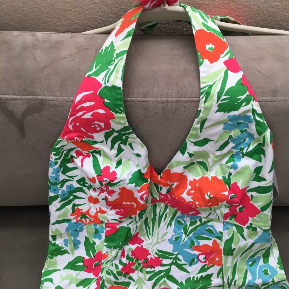 Halter floral print dress